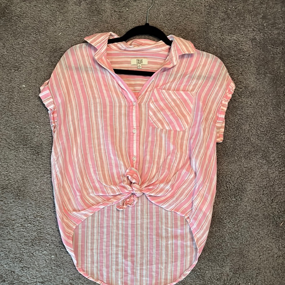 True Craft Linen Top with Front Tie